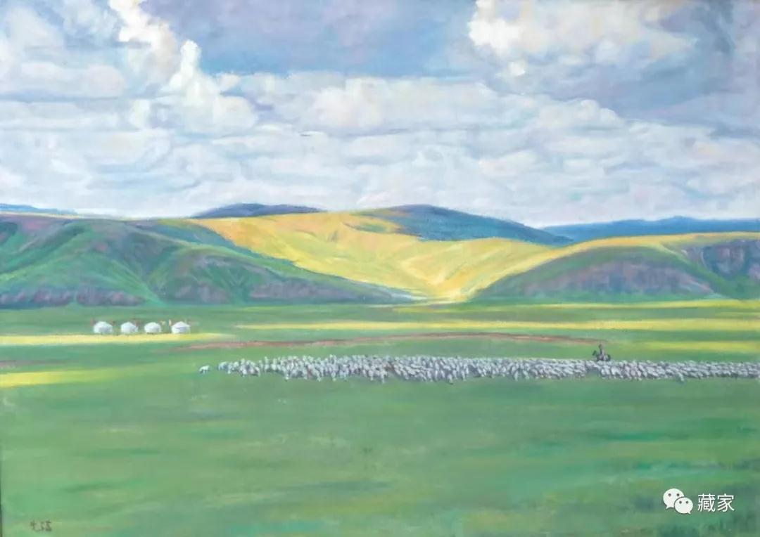 草原油画作品(草原油画作品图片大全)