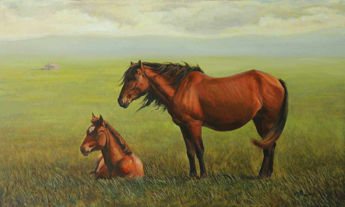 草原油画作品(草原油画作品介绍)